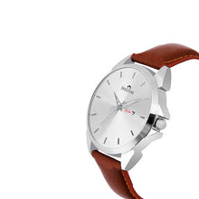 Load image into Gallery viewer, SWISSTONE SW480-SLV-BRW Brown Leather Strap Wrist Watch for Men