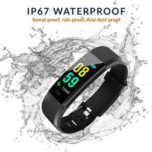 Load image into Gallery viewer, Techstream ID115 Plus Bluetooth Fitness Band Smart Watch Tracker with Heart Rate Sensor Activity Tracker Waterproof Body Functions
