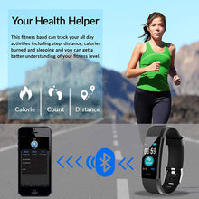 Load image into Gallery viewer, Techstream ID115 Plus Bluetooth Fitness Band Smart Watch Tracker with Heart Rate Sensor Activity Tracker Waterproof Body Functions
